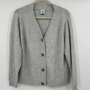 cabi Cardigan Sweater Womens XS Gray Button Front V Neck Long Sleeve Style 4104